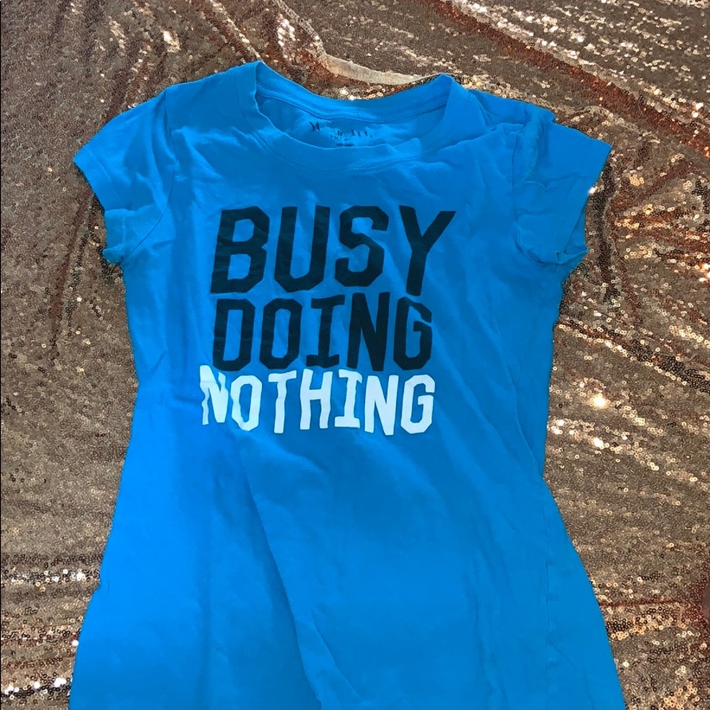 Graphic blue shirt